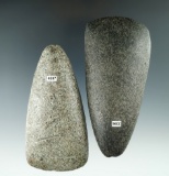 Pair of well-made in nicely styled hardstone Adzes in excellent condition found in Ohio.