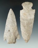 Pair of Flint Knives found in Ohio, largest is 4 7/16