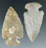 Pair of Flint Ridge Dovetails found in Ohio, largest is 2 3/16