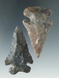 Pair of Archaic Thebes Bevels found in Ohio, largest is 2 1/2