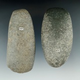 Pair of Hardstone Celts found in Ohio.  Largest is 5