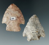 Pair of others Flint Ridge Flint points found in Ohio, largest is 1 13/16