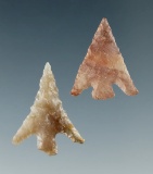 Pair of Columbia Plateau points found near the Columbia River. Largest is 15/16