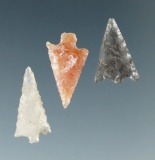 Set of 3 Columbia River Gem points that are delicately made from high quality material.