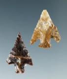 Pair of Columbia River arrowheads made from nice material, largest is 13/16