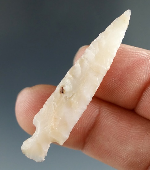 1 7/8" Dagger Point, extra large example, made from Translucent White Agate,  Columbia River.