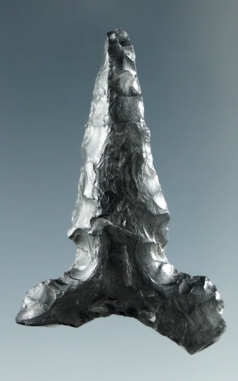 1 1/2" Sidenotch Drill made from Obsidian, found in the Great Basin, Oregon.