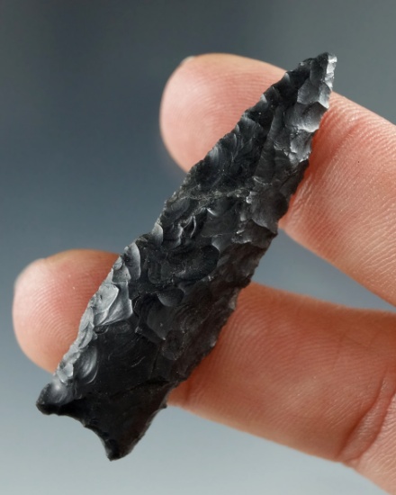 2 " Humbolt Concave Base, made from Obsidian, found in the Great Basin, Oregon.