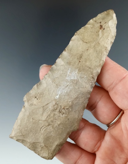 4 1/8" Paleo Stemmed Lanceolate Knife found in Ohio.