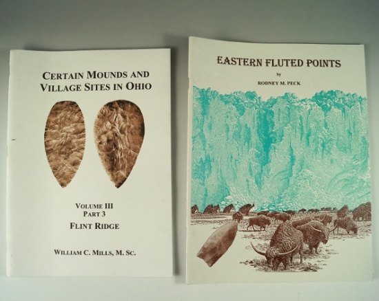 Pair of softcover books: "Certain Mounds and Village Sites in Ohio" - "Eastern Fluted Points"