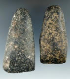 Pair of Hardstone Adena Celts found in Ohio. Largest is 3 5/8