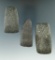 Set of three well polished nicely styled Hardstone Celts found Michigan, largest is 2 3/4