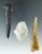 Set of three nice tools. One is a translucent Drill, a Dovetail Drill from Coshocton Flint - Ohio.