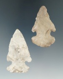 Pair of Archaic Thebes Bevels found in Ohio, largest is 2 5/16
