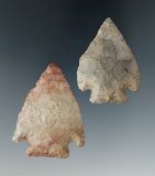 Pair of classic style Pentagonal points found in Richland and Licking Co.,'s, Ohio.