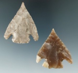 Pair of well styled Castroville points found in Texas, largest is 2