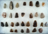 Group of assorted Knife River Flint and Agate Scrapers and a couple points found in North Dakota.