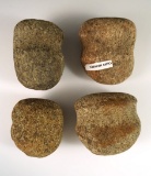 Set of four Grooved Hammerstones found in Ohio, largest is 2 5/8