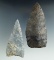 Pair of Coshocton Flint Archaic Knives found in Wayne and Huron Counties Ohio. Largest is 4 7/16