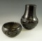 Pair of signed Black Ware Pottery Vessels from the southwestern U. S. Largest is 8