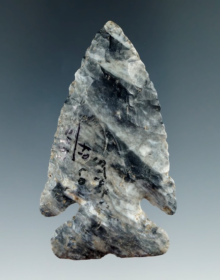 2 5/8" Archaic Thebes Bevel made from Coshocton Flint found in Stark Co., Ohio. Partain COA.