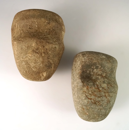 Pair of classic shaped Grooved Hammerstones found in Ohio in excellent condition.