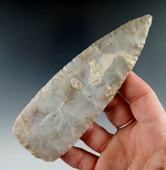 5 1/8" Adena Blade found in Darke Co., Ohio made from high-quality Flint Ridge Flint. Motley COA.