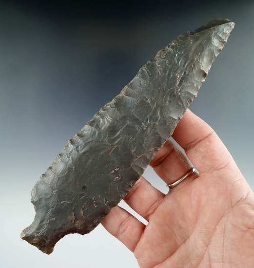 Large! 6 3/8" Ashtabula made from Hornstone found in Ashland Co., Ohio. Jackson COA.