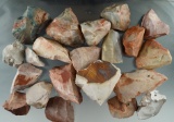 Large group of colorful Flint Ridge Flint Cores recovered in Licking Co., Ohio.