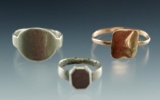 Set of three assorted Trade Rings found in Eastern U. S.