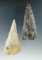 Pair of Flint knives found in Ohio, largest is 3 3/8