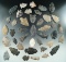 Large group of 40 field grade arrowheads found in Ohio, largest is 2 1/8