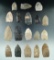 Group of eighteen Lanceolate points found in Ohio, many are Paleo. Largest is 2 5/16