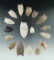 Group of 17 Paleo and early archaic points found in Ohio, Michigan and Ontario.