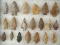 Group of 20 assorted Eastern U. S. Arrowheads. Largest is 1 13/16