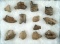 Set of 13 assorted clay Iroquois pipe pieces found at various sites in New York.