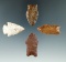 Set of four Colorado arrowheads, largest is 1 9/16