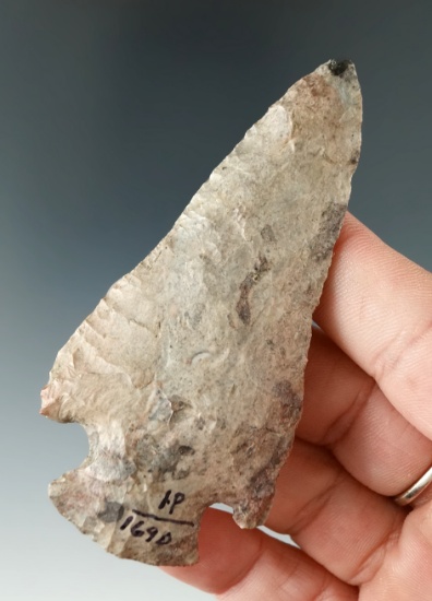 3 5/16" Pentagonal made from attractive Flint Ridge Flint found in LickingCo., Ohio. Ex. Hooks.