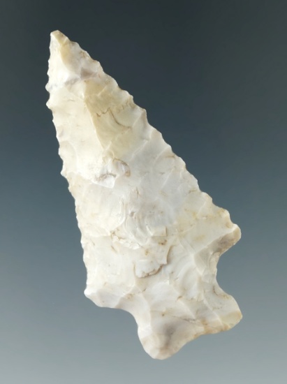 2 7/16" Heavy Duty - Flint Ridge Flint with nice edge serrations found in Tuscarawas Co., Ohio.