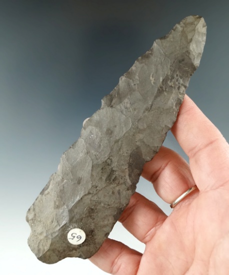 5 3/16" Genesee made from Esopus chert with an anciently salvaged stem found in New York.