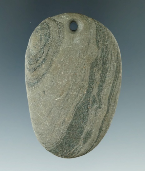 2 3/8" slate Pendant found in Delaware Co., Ohio.