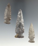 Set of three Fishspear points, largest is 3
