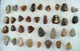Large group of thumb scrapers found in the Dakotas, many are Knife River flint.