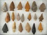 Group of 19 assorted points found along the eastern seaboard. Largest is 1 3/4
