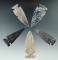 Set of 5 Intrusive Mound Points found in Ohio. One is Ex. Gilbert Dilley Collection.  Largest is 2 5