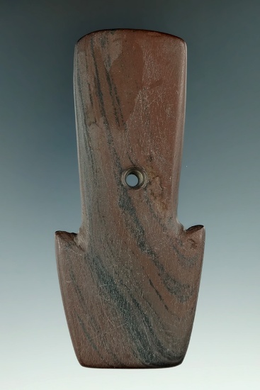 4 1/8" Hopewell Shovel Pendant found in the 1920's by E.L. Hossa in Madison Co., Ohio. Pictured