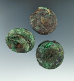 Exceptionally Rare! Pair of Hopewell Copper Earspools found in Ross Co., Ohio.  Largest is 1 5/8