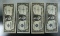 4- 1935-A One Dollar Silver Certificates.