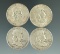 1950-D, 1951, 1954-D, & 1958-D Franklin Half Dollars VF/XF.