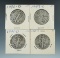 1936-D, 1941-D, 1945-D, & 1947-D Walking Liberty Half Dollars.